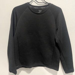 Layer8, Qwick-Dry, Black, Ribbed, Long Sleeve Sweater. Size XL (14-16)